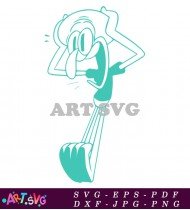 Squidward Tentacles Cartoon Character Illustration Vector Art SVG 2