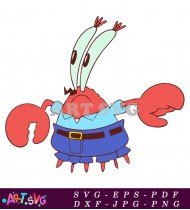 Cartoon Character Mr Krabs Holding Money Bags SVG