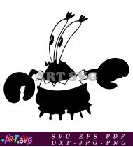 Cartoon Character Mr Krabs Black Silhouette Outline SVG