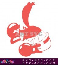 Red and White Cartoon Crab Clip Art SVG