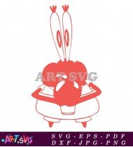 Red and White Cartoon Crab Drawing SVG