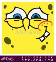 SpongeBob SquarePants Cartoon Character Yellow And White SVG 2