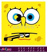 Cartoon Spongebob Squarepants Character Yellow Expression SVG