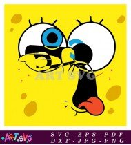 Spongebob Squarepants Cartoon Yellow Character Face SVG