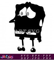 Spongebob Squarepants Cartoon Character Black and White SVG 2