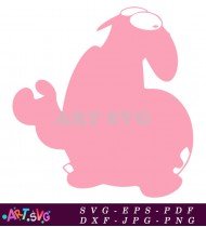 Pink Silhouette Cartoon Starfish With Closed Mouth SVG