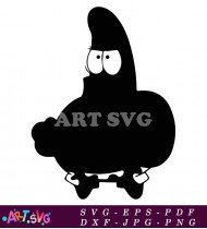 Spongebob Squarepants Cartoon Character Black And White SVG 2