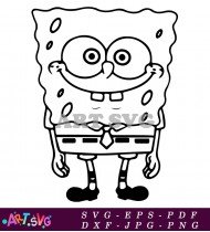 Spongebob Squarepants Cartoon Character Coloring Page SVG 1