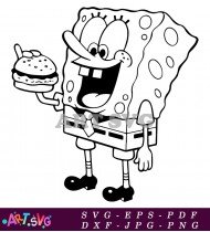 Spongebob Squarepants Cartoon Character Coloring Page SVG 2