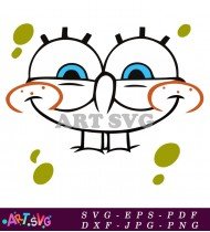 SpongeBob SquarePants Smiling Face Outline Image SVG 1