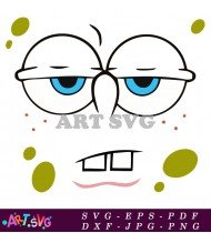 SpongeBob SquarePants Tired Face Outline Image SVG