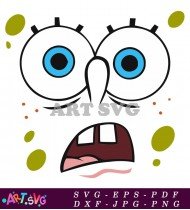 SpongeBob SquarePants Funny Face Outline Image SVG