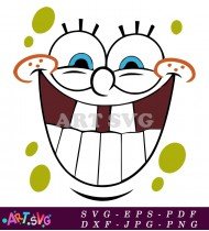 SpongeBob SquarePants Happy Face Outline Image SVG 4