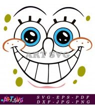 SpongeBob SquarePants Happy Face Outline Image SVG 5