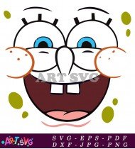 Spongebob Squarepants Cartoon Character Face Coloring Page SVG 1