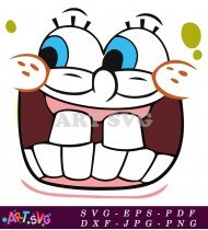 Spongebob Squarepants Cartoon Character Smiling Face Coloring SVG