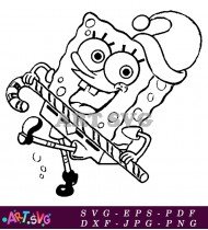 Spongebob Squarepants Cartoon Character Holding A Candy SVG