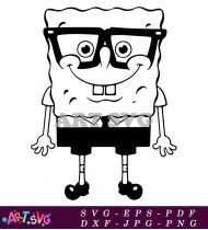 Spongebob Squarepants Cartoon Character With Glasses SVG