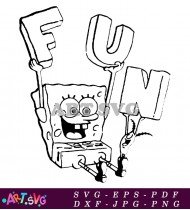 Spongebob Squarepants Cartoon Character Saying Fun Coloring SVG