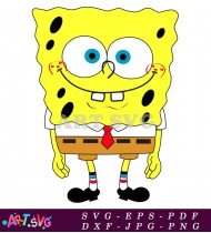 Cartoon Happy Spongebob Illustration Design SVG