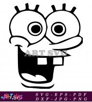 Cartoon Spongebob Squarepants Face Drawing SVG