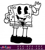 Cartoon Spongebob Squarepants Character in a Suit SVG