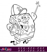 Spongebob Squarepants Football Player Coloring Page SVG