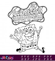 SpongeBob Squarepants Cartoon Character Coloring Page SVG