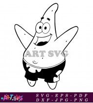 Patrick Star Coloring Page for Kids SVG