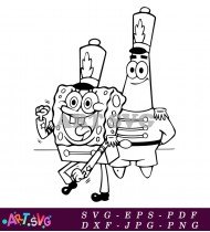 SpongeBob Squarepants and Patrick Star Cartoon SVG