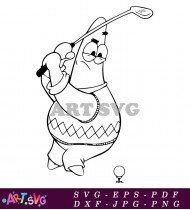 SpongeBob Squarepants Golf Coloring Sheet Free SVG