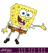 SpongeBob Squarepants Waving Cartoon Character SVG