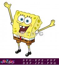 SpongeBob SquarePants Cartoon Character Holding Hands Illustration SVG 2