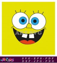 Yellow Spongebob Squarepants Cartoon Character Illustration SVG