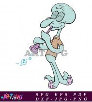 Cartoon Character Squidward Tentacles Playing Music SVG