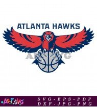 Atlanta Hawks Logo Basketball Team Bird Design SVG