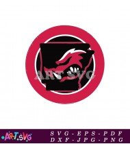 Razorback Mascot Red Logo Arkansas Football SVG