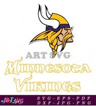 Minnesota Vikings Helmet Design Logo Vector SVG