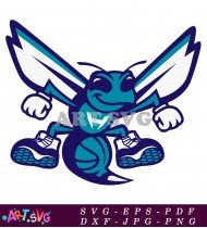 Charlotte Hornets NBA Logo Mascot Teal Yellow SVG 1