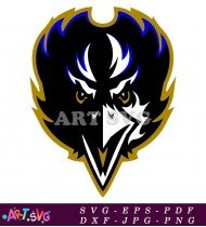 Baltimore Ravens NFL Team Logo Black Purple SVG