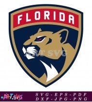 Florida Panthers Logo With Cougar Mascot SVG