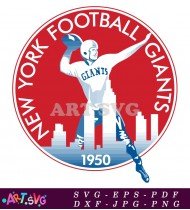 New York Football Giants Logo Design In Red SVG