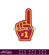 Number One Red Fist Graphic Illustration Icon SVG