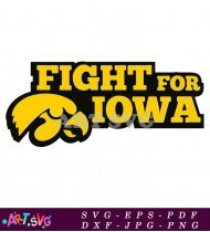 Fight For Iowa Logo Hawks Sports Design SVG