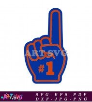 Foam Hand Finger Cheer Number One Blue SVG