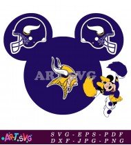 Minnesota Vikings Helmet Logo Vector Template SVG