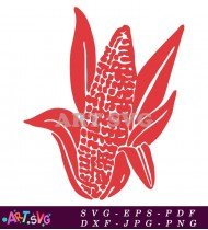 Red Corn Cob Logo Illustration For Graphic Design SVG 1