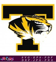 Tiger Mascot Sports Team Logo Design Template SVG 1