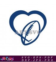 Heart With Football Logo Illustration For Graphic SVG