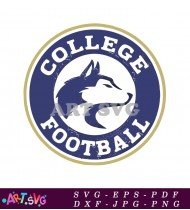 College Football Logo With Wolf Image SVG